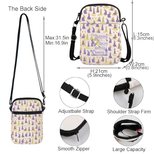TGBJE Pricess With Long Hair Crossbody Bag Princess Fan Gifts Cartoon Movie Merchandise Messenger Bags Fairy Tale Inspired Gift (Dancing chasing CB)2