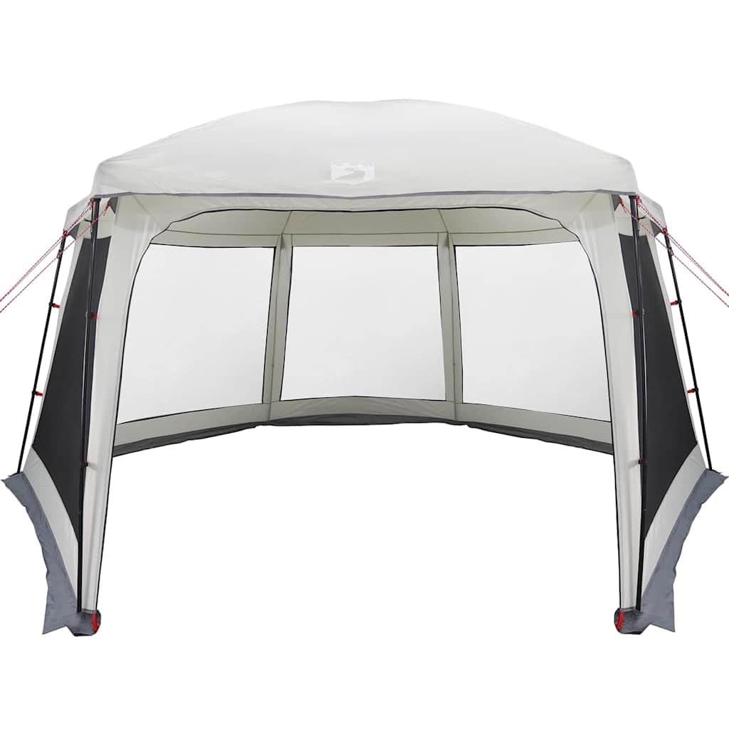 vidaXL Poolzelt mit abnehmbarem Überzelt Netzwänden Grau 618x532cm
