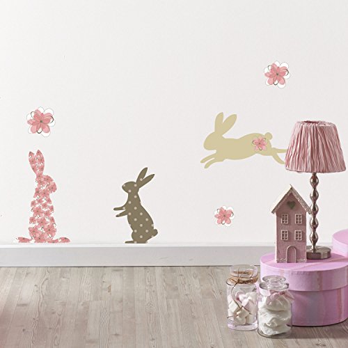 Stickerscape Bunny Wall Stickers (Pink- Large)