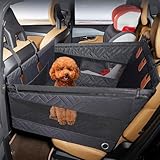SONGSONG 2重の安定設計 ペットドライブシート 犬 飛び出し防止 席にしっかり固定できる シート後部座席 折り畳み可能 省スペース ドライブボックス 耐摩/滑り止め/防水/汚れ防止 車犬カーシート 全車種 全種犬用猫用 ドライブベッド 犬車に乗せるグッズ(ブラック,サイズM，56*56*40cm)