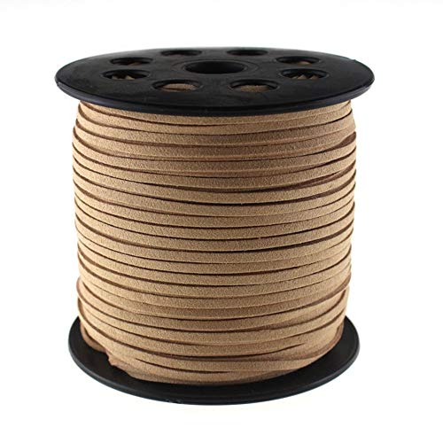FQTANJU 100 Yards Suede Cord, 2.65mm Flat Faux Leather Cord ...
