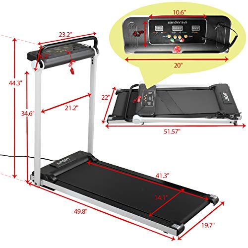 Image of JAXPETY Electric Folding Treadmill 2.0HP Fitness Motorized Running Jogging Machine Perfect for Home /Office Gym with Large LED Display, 12 Preset Programs, Black