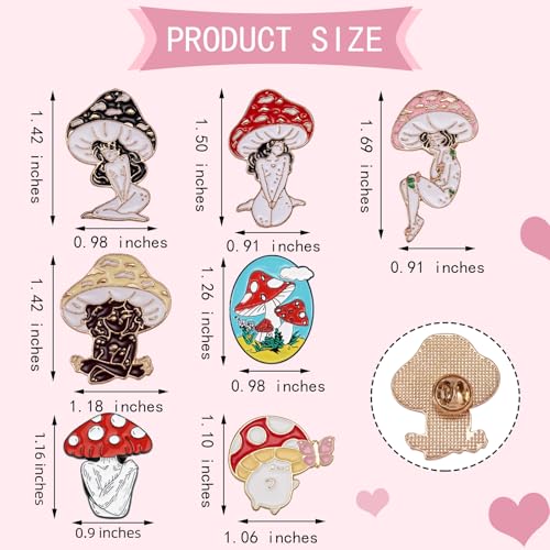 Ornaland Mushroom Enamel Pin Set Cartoon Mushroom Label Brooches Accessory for Jackets Backpacks Badges Brooches Badges Clothes Jackets Hats2