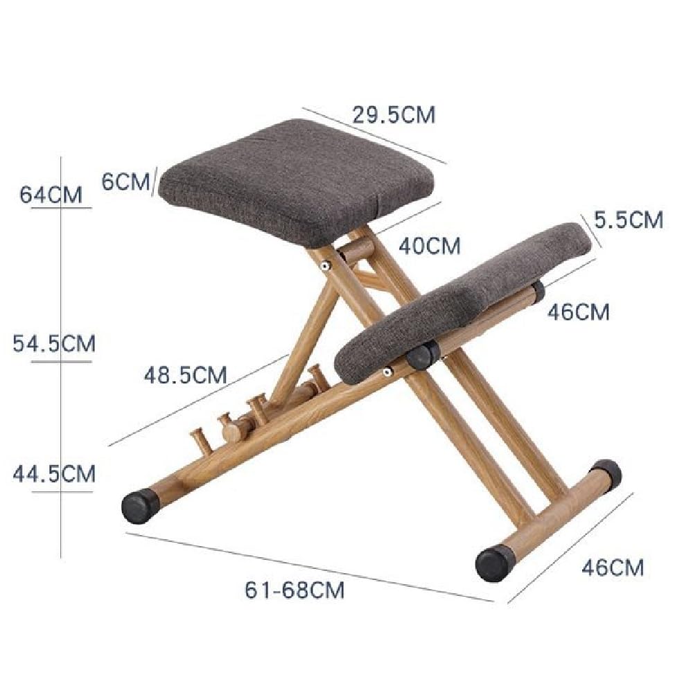 Silla ortopédica de rodillas con altura ajustable, diseñada ergonómicamente para corregir la postura y proporcionar alivio, ofreciendo un apoyo moderno para uso doméstico y de oficina