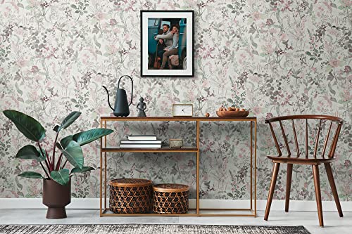 A.S. Création The Bos 388251 Non-Woven Wallpaper Country House Jungle Wallpaper 10.05 m x 0.53 White/Green/Made in Germany Pink - Image 2