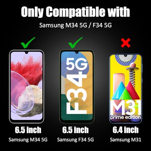 Image of AIBEX Tempered Glass for Samsung M34 5G / Samsung F34 5G| 9H Hardness | Anti-Glare & Anti-Fingerprint | Water Resistant | Edge-to-Edge Full Screen Protector | Bubble-Free Installation