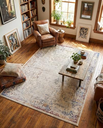 Tapete rectangular beige 6x8.75 pies Rugs.com miniatura 4