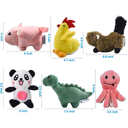 LEGEND SANDY Squeaky Plush Dog Toy Pack for Puppy, Small Stuffed Puppy Chew Toys 6 Dog Toys Bulk with Squeakers, Cute… - Image 7