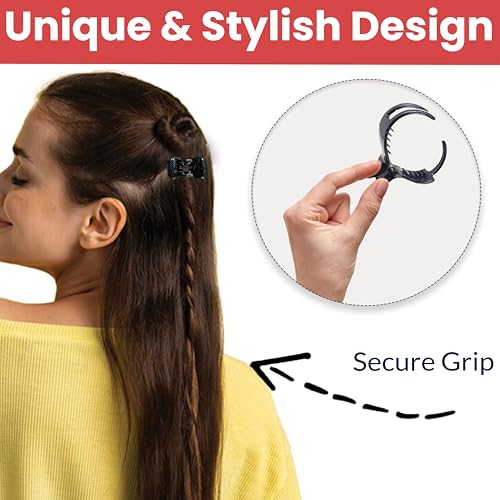 Image of TEMPERIA (6 pcs) Hair Clips for Women & Girls - Clutcher Clutches Claw Clip Accessories - Stylish, Fashional (Black) (DN02)
