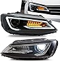 VLAND Headlights Assembly Fit for Volkswagen Jetta 2012 2013 2014 2015 2016 2017 2018(NOT FOR GLI),LED Front Lights with DRL Sequential Turn Signal
