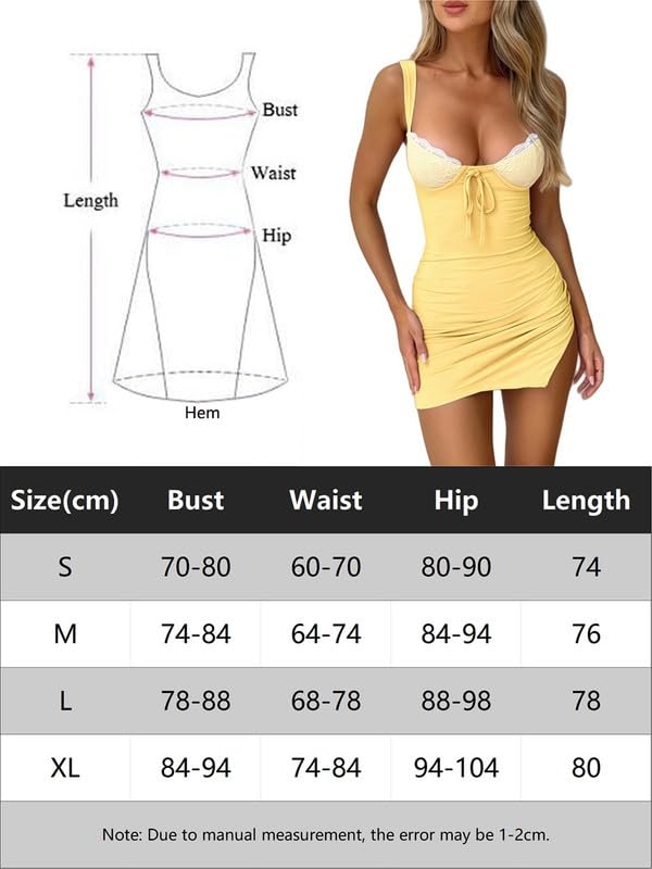 Robe Sexy Femme Bordé de Dentelle Col en Cœur Mini Robes Moulante Eté Élégante sans Manches Wrap Robe Courte Décontracté Bodycon Dos Nu Robes de Soirée Clubbing Fête Cocktail Streewear