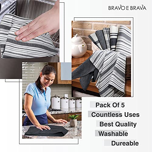 LinenWeave Packung mit 5 geschirrtücher – 100% geschirrtücher Baumwolle, 45 x 70 cm – Super saugfähiges küchentücher – Maschinenwaschbar geschirrhandtücher – küchenhandtücher (Culture 5)