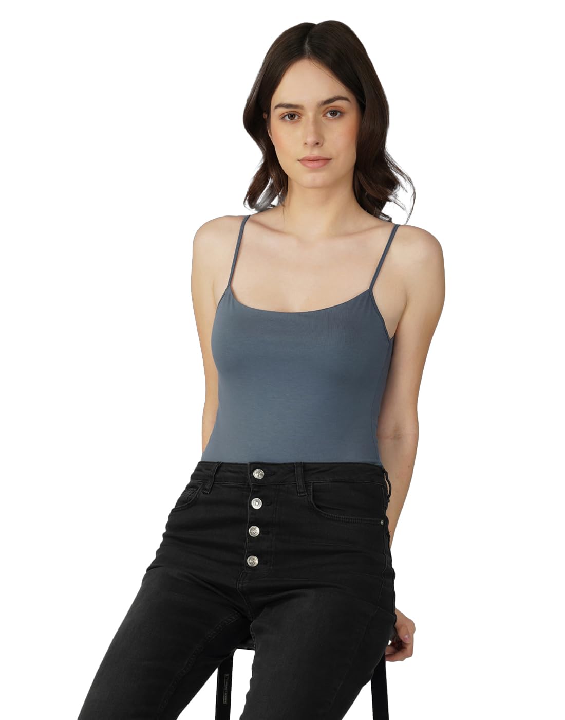 Women Solid Brown Bodysuit-image-0