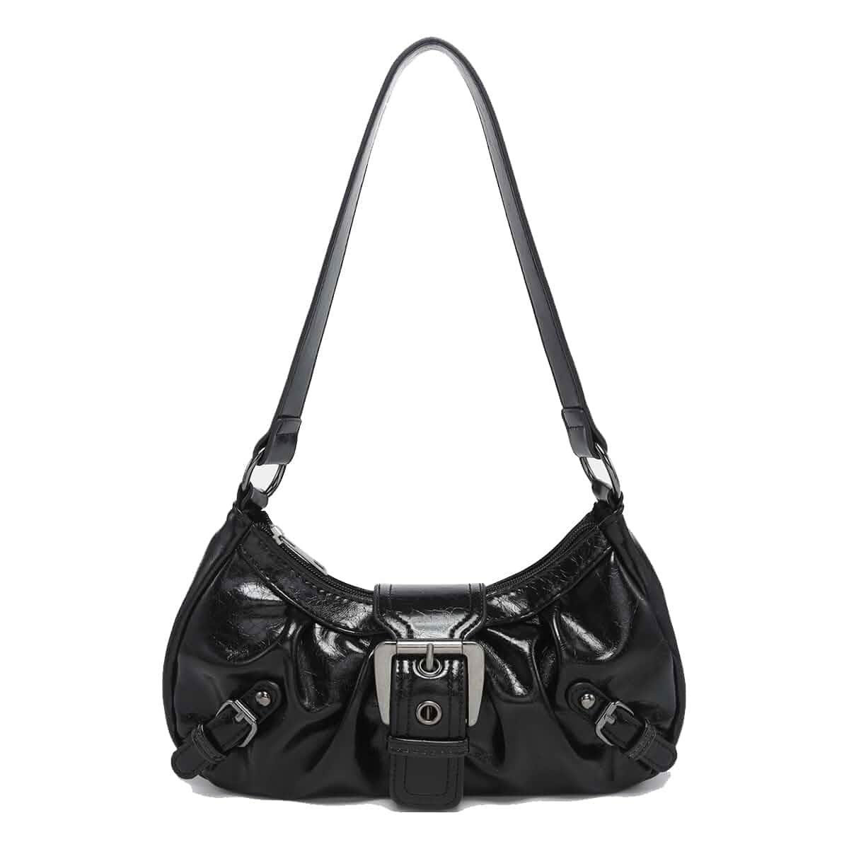 Women's Y2K Purse Shoulder Bag Top Handle Handbag Small Punk Hobo Clutch Purses Bags Buckle Punk Hobo Clutch Purses Bags