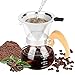 Brynnl Pour Over Coffee Maker Set, caraffa in vetro borosilicato da 300 ml con manico in legno, macchina da caffè manuale con gocciolatore con filtro in acciaio inossidabile senza carta