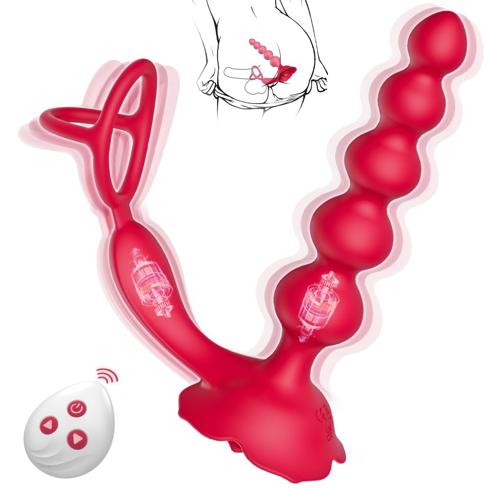 Vibrator Sex Toys Dildo for Men - Remote Control Rose Anal P Spot Prostate Massager with 10 10