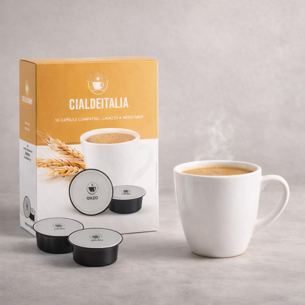 Cialdeitalia - Orzo Capsule Compatibili con macchine Lavazza A Modo Mio, Bevanda Solubile d’Orzo Senza Caffeina, Gusto Naturale, 160 Capsule