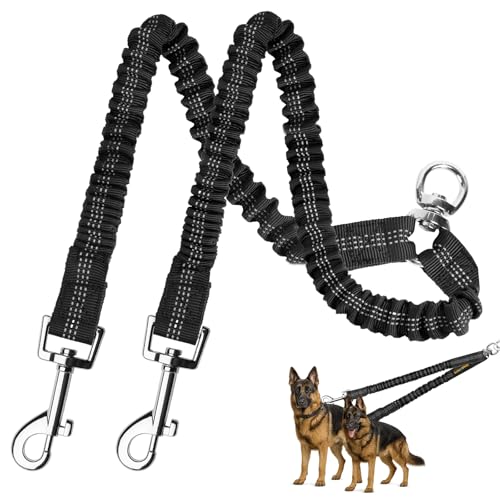 MingXpet 2 Dog Leash, Dog Leash for 2 Dogs, 360&deg; Swivel No Tangle Double Walking Training Leashes...