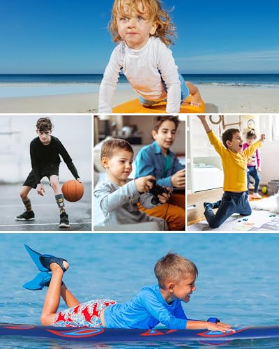 4T to Youth Neon Shirt Kids Rash Guard UPF 50+ Dry Fit Athletic Long Sleeve T Shirts for Boys Girls Sports Undershirt4