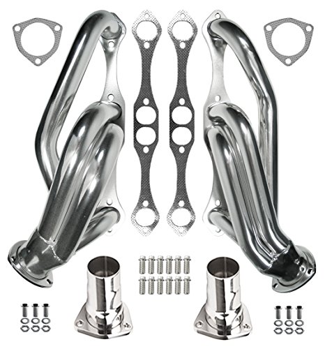 NEW 55-57 CHEVY CHASSIS HEADERS FOR RACK & PINION,SBC 262-400,CERAMIC HOT COATED