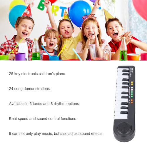 Teclado electrónico de 25 teclas para niños de 3 años con micrófono portátil 4