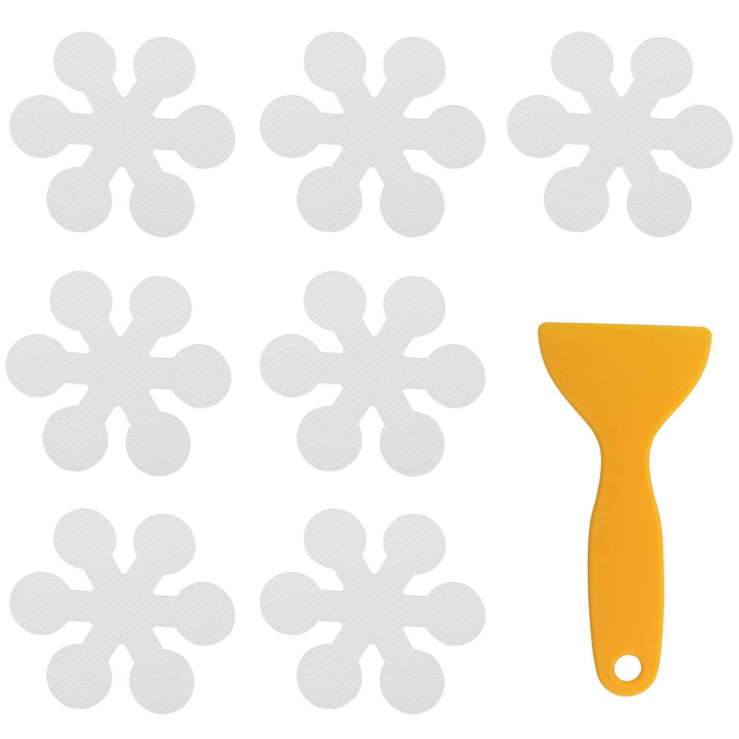 CZQC Non Slip Bathtub Sticker 20PCS Clear Snowflakes Shape Safety Shower Treads Adhesive Appliques with Premium Sc Anti Slip Decal