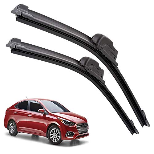 Image of Euro Care Windshield Car Wiper Blades Compatibility With Hyundai Verna New (Model : 2017-2022) - Set of 2Pc (D-24,P-16)