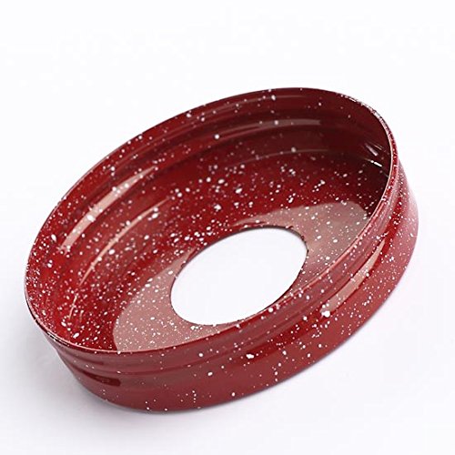 Package of 6 Red Speckled Metal Small Mouth Canning Jar Lids with 1-1/16