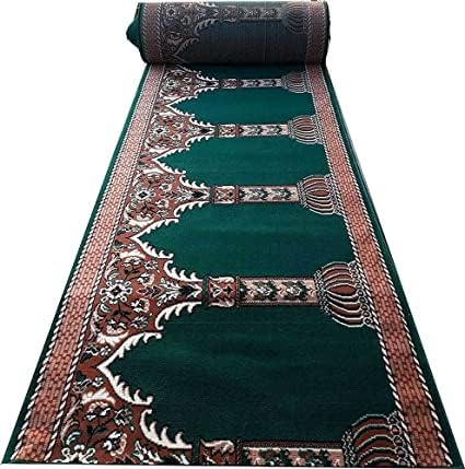Janamaz Rolls for Masjid (Mosque) Prayer Carpet Any Religious Houses & Gallery Runner Carpet 4 x 60 Feet Color Green