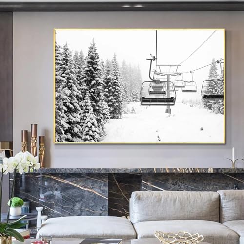 Peinture sur toile haute définition de montagne enneigée d'architecte