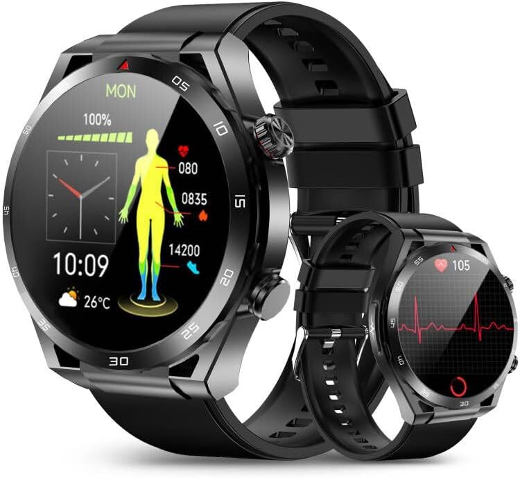 Reloj inteligente para hombre reloj inteligente impermeable IP67 con altavoz Bluetooth monitor de frecuencia cardíaca reloj de presión arterial