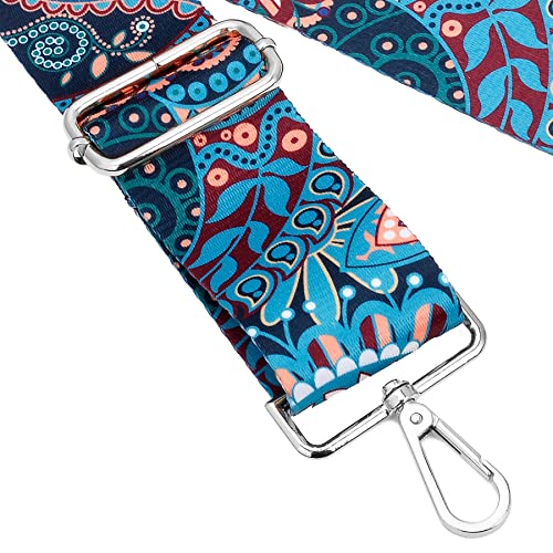 Image of Silvery Buckles Wide Shoulder Strap Adjustable Replacement Belt Crossbody Canvas Bag Handbag