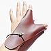 SHARROW Archery Leather Gloves 2-Fingers Hand Guard for Protect Left Hand Hunting (Brown)