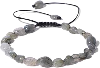 Pulsera de Cuentas de apatita Irregulares, aguamarinas Naturales, ágatas y Cristales, Pulsera Trenzada Ajustable, Regalo