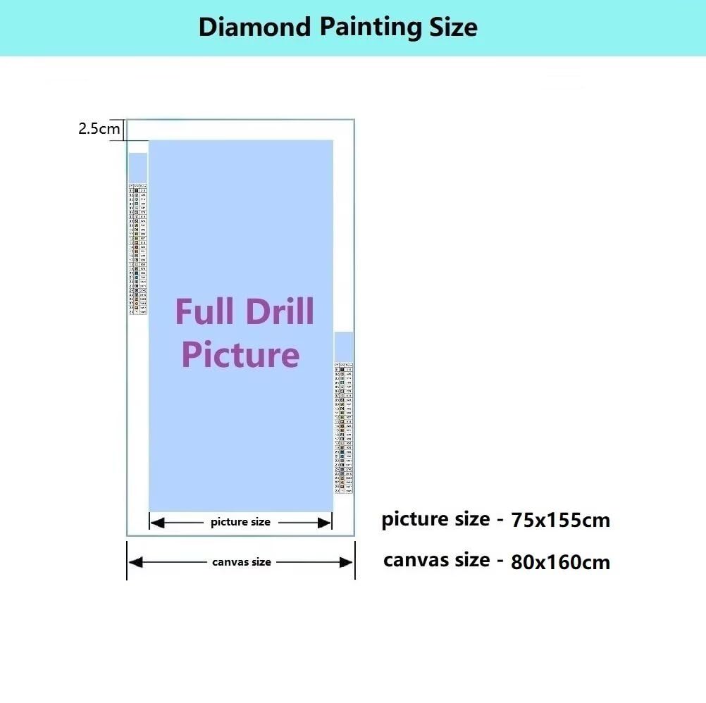Diamond Painting Paesaggio Naturale Grandi Dimensioni, 5D Cascata Diamond Painting Kit Completo, Pittura Diamante Strass Ricamo a Punto Croce per Adulti Decorazione da Parete 80x160 cm -LR1399