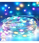 4-Pack Easter Lights Battery Operated, Pastel Fairy Lights with Timer, Waterproof 16FT 50LED Chri...