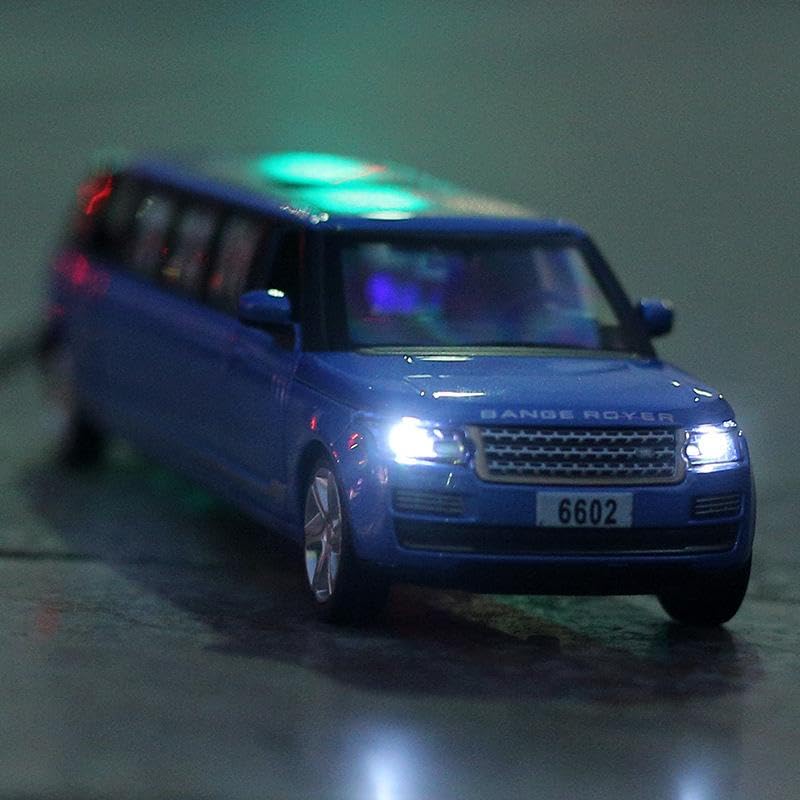 Image of FEXXA 1:32 Scale Long Range Rover Die-Cast Metal Car with Sport car Openable Doors Light and Sound,Pull Back Function Indoor Outdoor Toy for Kids (Black)