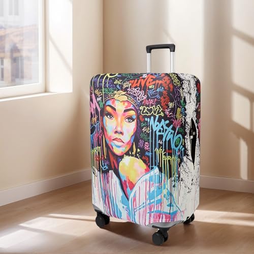 Image of WUJIAONIAO Travel Luggage Cover Baggage Suitcase Cover Protector Skins 18-32 Inch, Graffiti A8, S (for 18--20 inch luggage), Fashion
