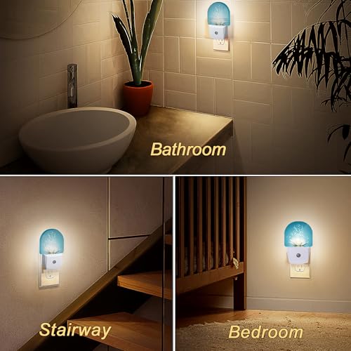 Image of Water Lotus Night Light, Night Lights Plug Into Wall Decor Home Indoor Stairway Kitchen Corridor Boys Girls Women Men Room Gifts