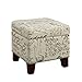 Dorel Living Blake Script Cube Storage Ottoman, Beige Pattern