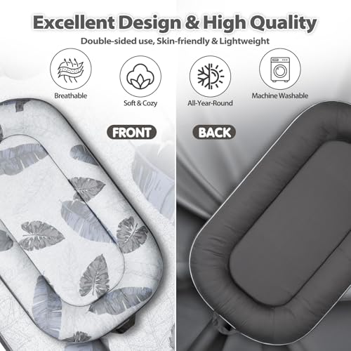 Image of BUTOA Baby Lounger - Breathable Soft Baby Nest, Portable Infant Support Cushion Tummy Time Mat for 0-24 Months, Infant Lounger for Home and Travel, Ideal Newborn Babies Essentials Baby Shower Gifts