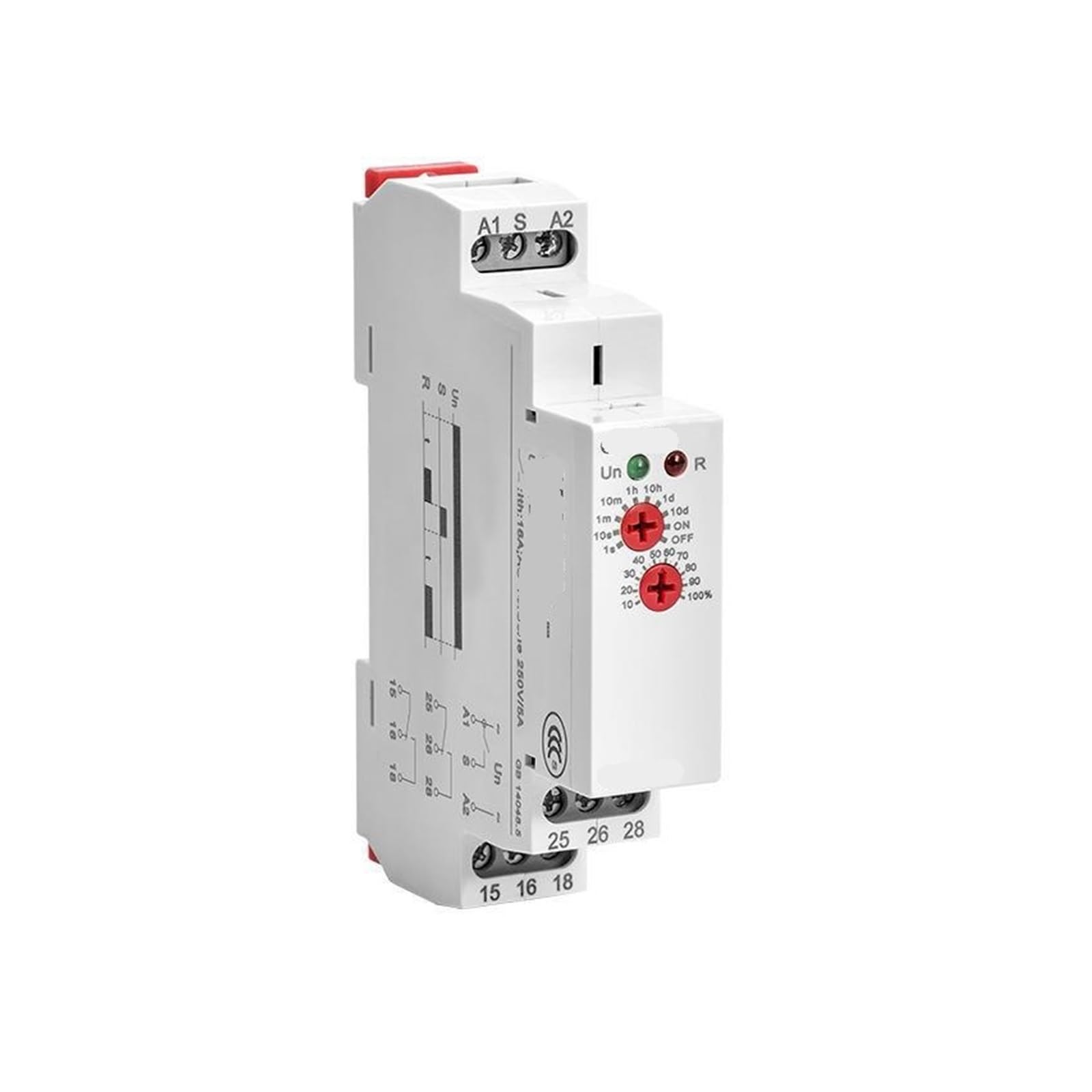 Relais temporisé GRT8-A2 B2 pour tableau électrique rail DIN AC/DC 12V-240V