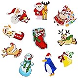 QTL Christmas Embroidery Patches for DIY Clothing and Home Decoration (10PCS/Set)