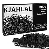 KJAHLAL Rubber Band, 1000 Pcs Hair Rubber Bands，1/2' Black Rubber Bands
