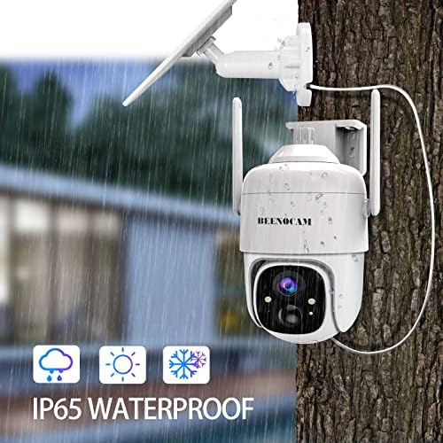 2K Solar Security Cameras Outdoor Wireless Wifi 360° PTZ Camera for Home Security Battery Powered Camera with Human Detection,Siren,Color Night Vision,2-Way Audio