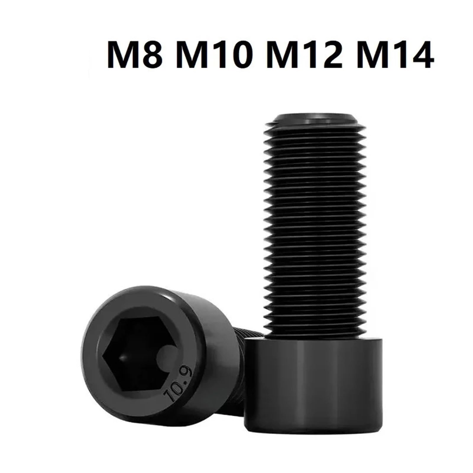 Sechskant-Maschinenschrauben aus Kohlenstoffstahl der Güteklasse 10.9 M8-M24 mit Feingewinde – 1–50 Stück for die Metallverarbeitung(M24x2x150 Half 1pcs)