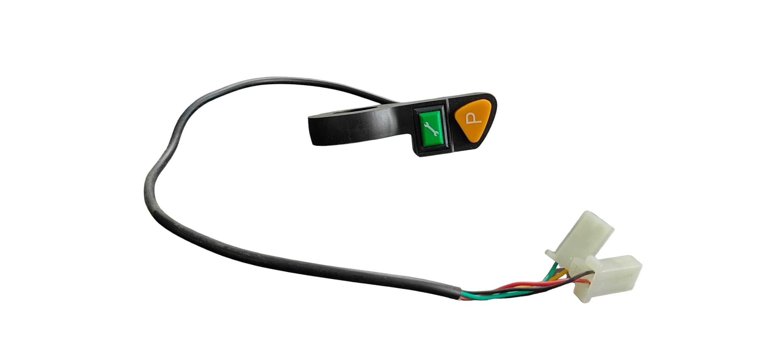 EV Scooter Switch Ring with Dual Button Control, Green and Orange Push Buttons, Wired Connector-image-20