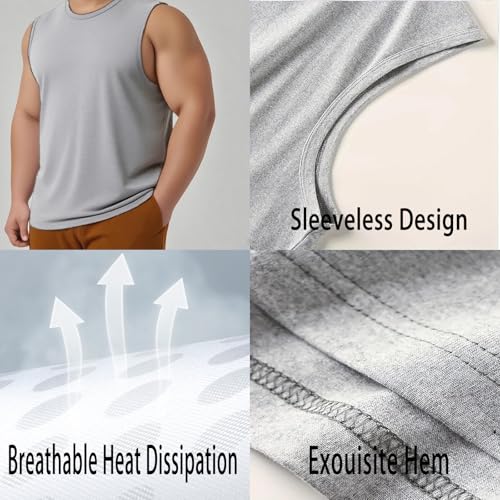 Big and Tall Tank Tops for Men Plus Size Workout Sleeveless Undershirts Tee Shirts Cotton Mens Tank Tops Xl-9Xl3