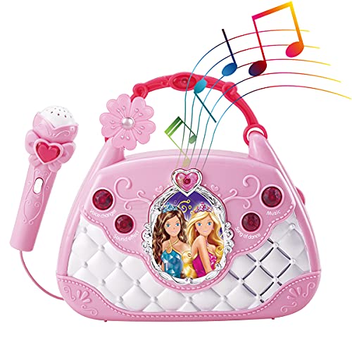 Baoli Karaoke Maschine Spielzeug Kinder Musikhandtasche mit Mikrofon & Lichter & Stimmenwechsler & MP3-Player Geschenke für 3 4 5 6 7 8 Mädchen Cover