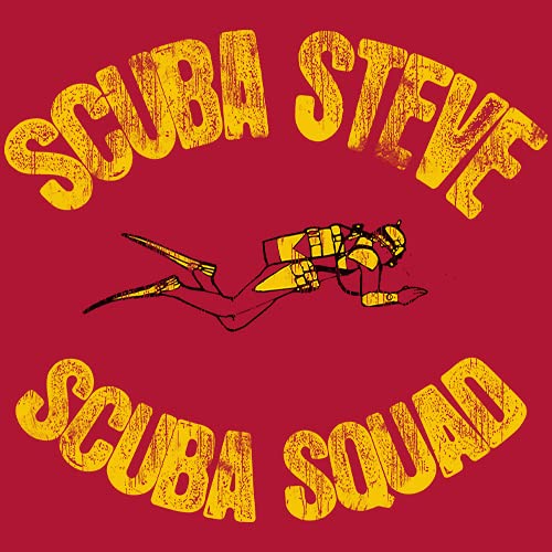 Shirtinvaders Scuba Steve - Funny Retro Vintage Movie Tee Shirts - F/Red-Sm #TOP4